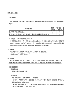 市県民税の概要 1. 納税義務者 1 月 1 日現在で室戸市に住所があるか