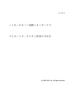 ＜IE／EX＞＜国際IE＞サービス TCP／IP&minus;FTPご利用の手引き
