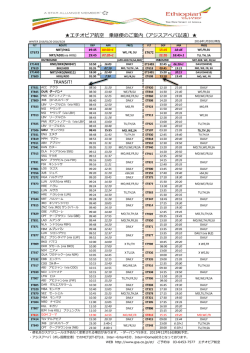 TRANSIT! エチオピア航空 乗継便のご案内（アジスアベバ以遠）