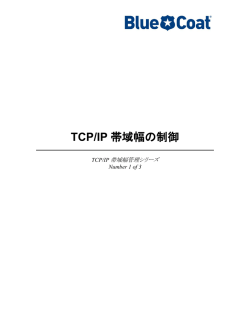 TCP/IP 帯域幅の制御