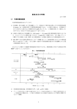 腐食反応の特徴 L1．代表的腐食速度