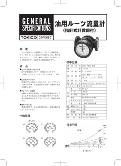 油用ルーツ流量計（指針式計数部付）