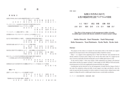 目 次 短期大学内外に向けた 女性の健康管理支援プログラムの効果