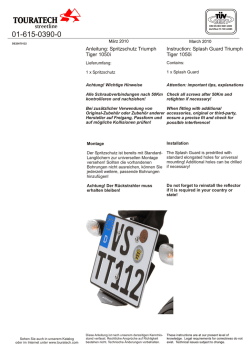 Anleitung: Spritzschutz Triumph Tiger 1050i Instruction
