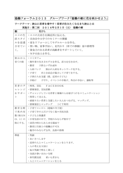 協働フォーラム2013 グループワーク「協働の樹に花を咲かせよう」