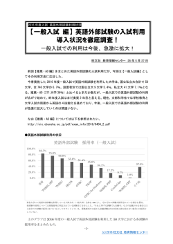 2016年度入試 英語外部試験利用状況