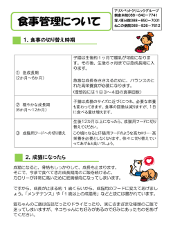 1．食事の切り替え時期 2．成猫になったら