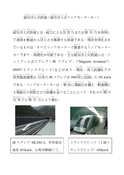 磁気浮上式鉄道 （磁気浮上式 リニアモーターカー） 磁気浮上式鉄道 とは