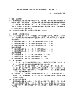 海外安全対策情報（平成28年度第2四半期（7月～9月）） 在ベトナム