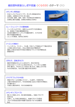 蔵前理科教室ふしぎ不思議（くらりか）のテーマ（1）