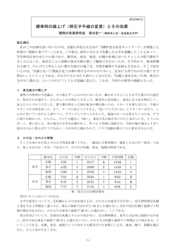 標準時の繰上げ（明石子午線の変更）とその効果