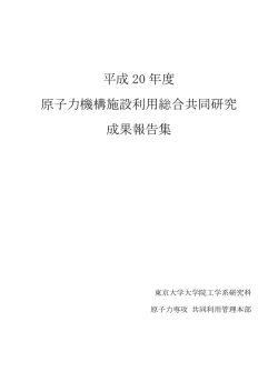 2008(平成20)年度版 - 東京大学大学院工学系研究科原子力専攻