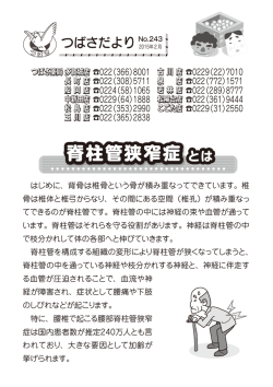 脊柱管狭窄症 とは