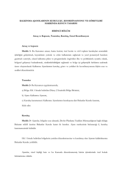 B&ouml;lge Kalkınma Ajansları Yasa Tasarısı (31 Ocak 2005)