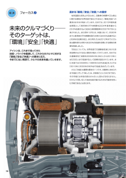 未来のクルマづくり     そのターゲットは、 「環境」「安全」「快適」