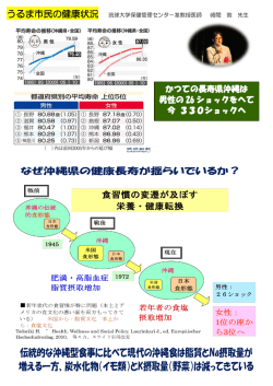 かつての長寿県沖縄は 男性の 26 ショックをへて 今 330