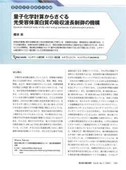 蛋白質核酸酵素:量子化学計算からさぐる光受容体蛋白質の吸収波長