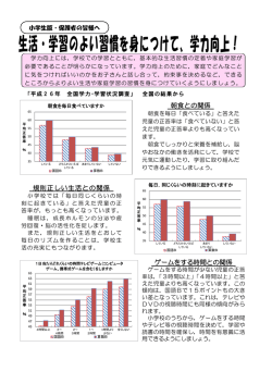 生活・学習のよい習慣を身につけて、学力向上！