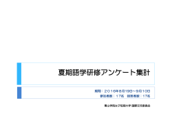 2016年度 夏期語学研修アンケート