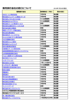販売旅行会社の窓口について - 九州ふっこう割お知らせサイト