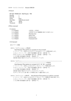 1 MSW－3232（6432） Remote 制御詳細 1.Protocol RS