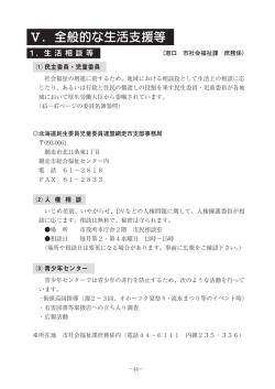 Ⅴ．全般的な生活支援等