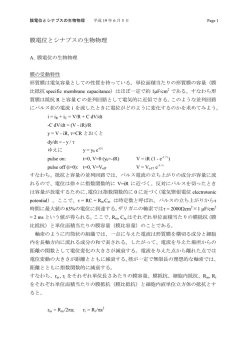 膜電位とシナプスの生物物理