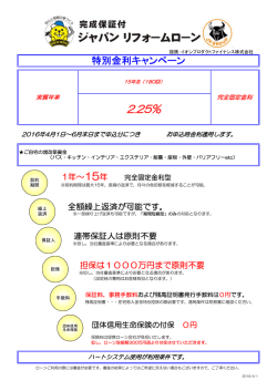 特別金利キャンペーン - ハウス・デポ・ジャパン