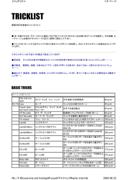 1/6 ページ トリックリスト 2006/09/22 file://C:¥Documents and Settings
