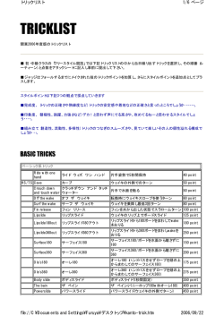 1/6 ページ トリックリスト 2006/09/22 file://C:&yen;Documents and Settings