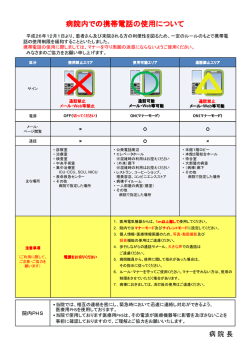 病院内での携帯電話の使用について