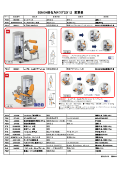 SENOH総合カタログ2012 変更表