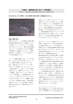 米国法 &ndash; 厳格責任法に基づく刑事責任
