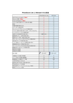 PhotoScore Lite と Ultimate 6 の比較表