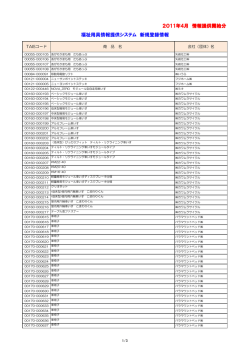 2011年4月 情報提供開始分 福祉用具情報提供システム 新規登録情報