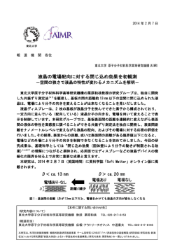 液晶の電場配向に対する閉じ込め効果を初観測