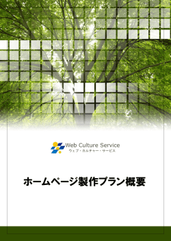 ホームページ製作プラン概要 - Web Culture Service/ウェブ・カルチャー