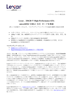 256GB の High-Performance 633x microSDXC UHS-I（U3）