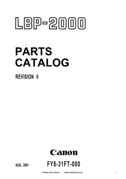 PARTS CATALOG REVISION 0 AUG. 2001 FY8-31FT-000