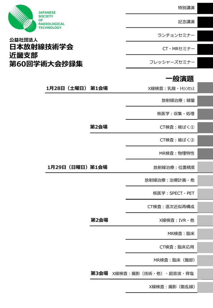 第60回学術大会抄録集 日本放射線技術学会近畿支部 M3 Com学会