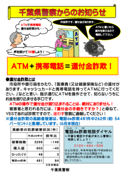 ATM＋携帯電話＝還付金詐欺！