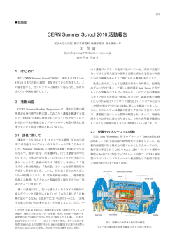 CERN Summer School 2010 活動報告