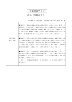 授業改善プラン 教科【保健体育】