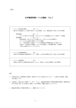 化学物質管理レベル分類表 化学物質管理レベル分類表 Ver.7