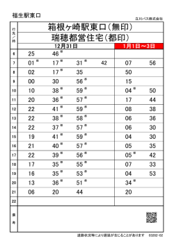 箱根ヶ崎駅東口（無印） 瑞穂都営住宅（都印）