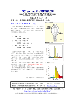 HIDランプを見直しましょう。 - 地方独立行政法人大阪府立産業技術総合