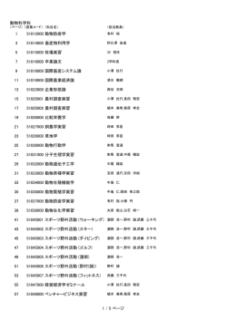 動物科学科 1 51012000 動物防疫学 3 51014000 畜産物利用学 5