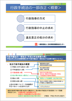 行政手続法等の改正概要