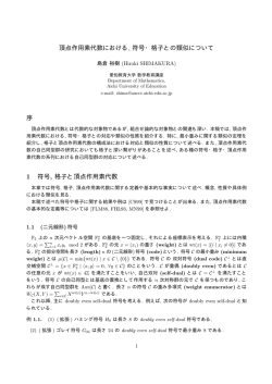 頂点作用素代数における, 符号・格子との類似について 序 1 符号, 格子と