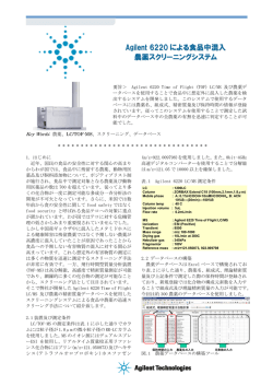 Agilent 6220 による食品中混入 農薬スクリーニングシステム
